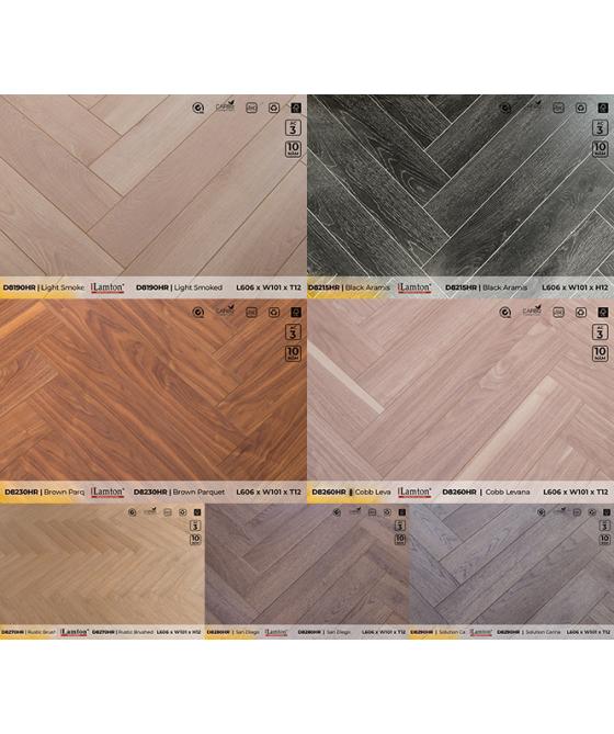 Sàn Gỗ Công Nghiệp Xương Cá (Tiêu Chuẩn Mỹ) LAMTON Herringbone 12mm - 7 Màu Sàn Gỗ Công Nghiệp Xương Cá (Tiêu Chuẩn Mỹ) LAMTON Herringbone 12mm - 7 Màu
